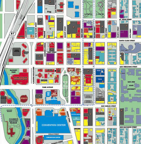 Map of downtown San Jose